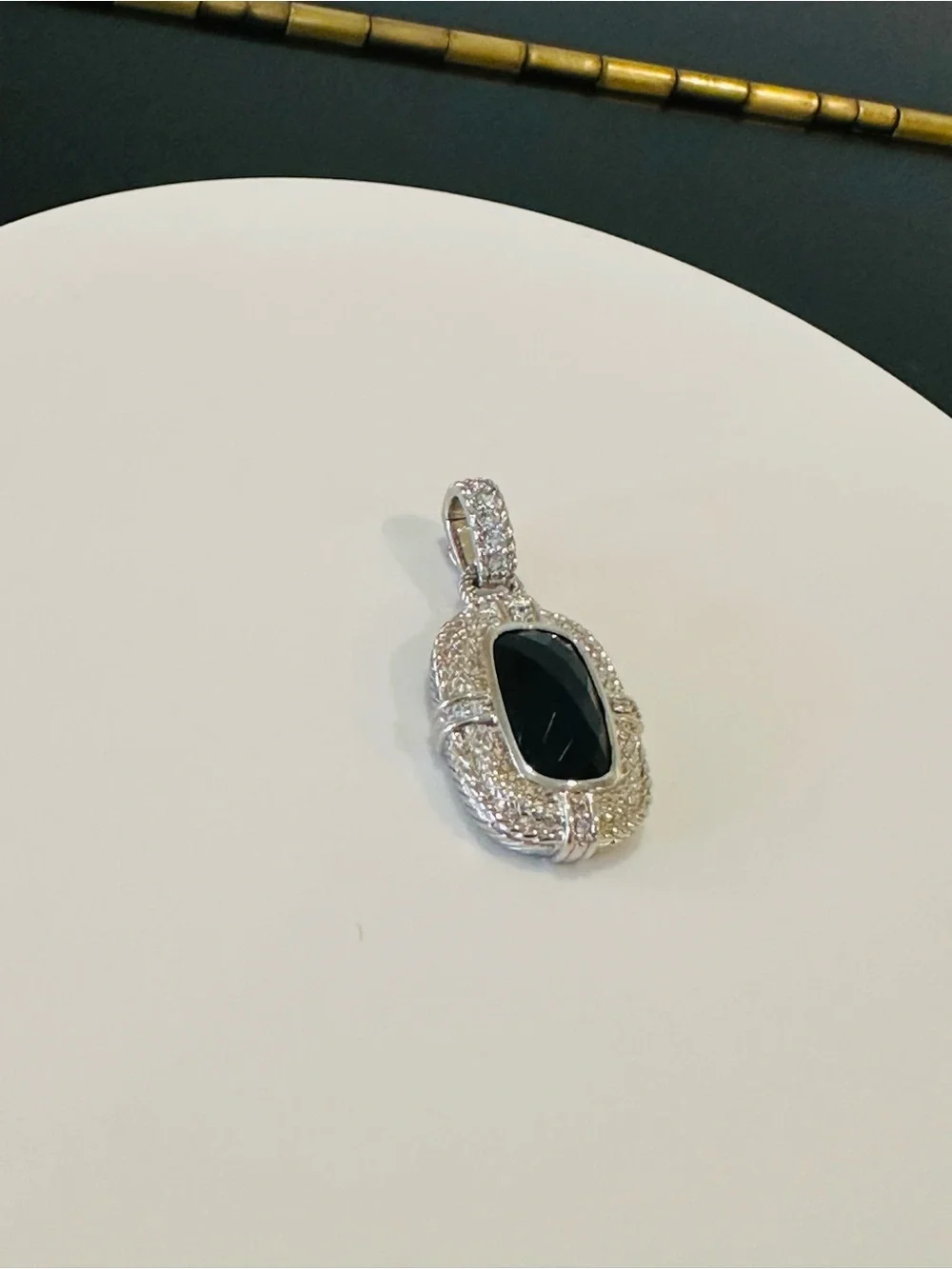 Judith Ripka Luxury Vintage Designer Couture Authentic Formal Onyx Enhancer